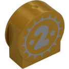 Duplo Pearl Gold Brick 1 x 3 x 2 with Round Top with 2 with Cutout Sides (14222 / 101573)