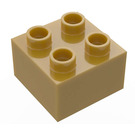 Duplo Pearl Gold Brick 2 x 2 (3437 / 89461)