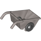 Duplo Helmenharmaa Wheelbarrow jossa Musta Pyörät (74661 / 88205)