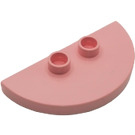 Duplo Roze Tegel 2 x 4 x 1/3 Halve Rond met Twee Noppen (3808)