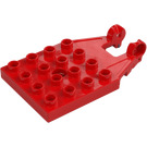 Duplo Plate 4 x 4 with B Connector with Red Mark (65085)