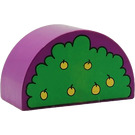 Duplo Purple Brick 2 x 4 x 2 with Curved Top with Apple Tree (31213)