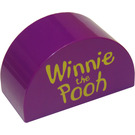 Duplo Purple Brick 2 x 4 x 2 with Curved Top with Winnie the Pooh (31213)