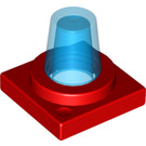Duplo rot 2 x 2  Flashlight Base mit Transparent dark Blau Light (40867)