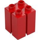 Duplo Red 2 x 2 x 2 with Slits (41978)