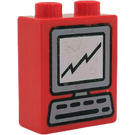 Duplo rouge Brique 1 x 2 x 2 avec Computer sans tube à l'intérieur (4066)