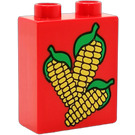 Duplo Rosso Mattoncino 1 x 2 x 2 con Corn senza tubo inferiore (4066 / 80550)