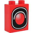 Duplo Red Brick 1 x 2 x 2 with Traffic Light without Bottom Tube (53176 / 53177)