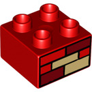 Duplo Rood Steen 2 x 2 met Bricks (3437 / 53157)