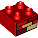 Duplo Röd Kloss 2 x 2 med Bricks (3437 / 53157)