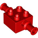 Duplo Rot Stein 2 x 2 mit St. At Seiten (40637)