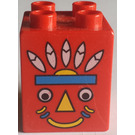 Duplo Rojo Ladrillo 2 x 2 x 2 con totem pole Cara (31110)