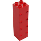 Duplo Rood Steen 2 x 2 x 6 met Hinges (16087 / 87322)