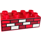 Duplo Red Brick 2 x 4 with Brick Wall (3011)