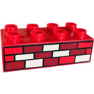 Duplo Rouge Brique 2 x 4 avec Brique mur (3011 / 53151)