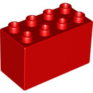 Duplo Czerwony Cegła 2 x 4 x 2 (31111)