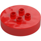 Duplo Red Brick 4 x 4 x 1.5 Circle with Cutout (2354)