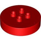 Duplo Red Brick 4 x 4 x 1.5 Circle with Cutout (2354)