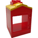 Duplo Red Building with Chimney and Yellow Shingles (31028)
