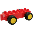 Duplo Red Car Base with Pullback Motor