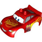 Duplo Red Car Body with Mcqueen Swirl Flame Design (101603)