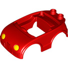 Duplo Red Car Body with Yellow Headlights (11847 / 12091)