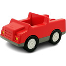 Duplo Red Car with Dark Gray Base (2218 / 74445)