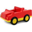 Duplo Red Car with Yellow Base