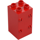 Duplo Rot Column Stein 2 x 2 x 3 mit Scharnier Gabel (69714)