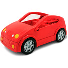 Duplo Red Coupe Car with Red Base (53898)