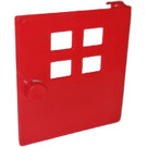 Duplo Red Door 1 x 4 x 3 with Four Windows Narrow