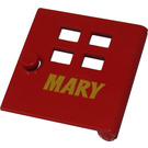 Duplo Red Door 1 x 4 x 3 with Four Windows Narrow with "MARY"