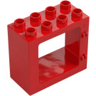 Duplo Červená Dveře Rám 2 x 4 x 3 s plochým okrajem (61649)