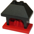 Duplo Red Fireplace with Black top. 2 studs on top (4918)