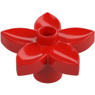 Duplo Rojo Flor con 5 Angular Pétalos (6510 / 52639)