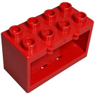 Duplo Rot Rahmen 2 x 4 x 2 mit Scharnier mit Löchern in der Basis (60775)