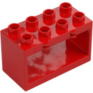 Duplo Red Frame 2 x 4 x 2 with Hinge without Holes in Base (18806)