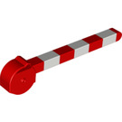 Duplo Rood Level Crossing Barrier met Wit Strepen (6406)