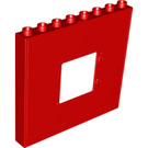 Duplo Red Panel 1 x 8 x 6 with Window (11335)