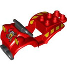 Duplo Rot Quad/Bike Körper mit Feuer Logo (54005 / 55886)