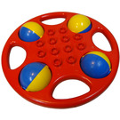 Duplo Červená Rattle Circular s Žlutá/Modrá Kola