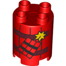 Duplo Rot Rund Stein 2 x 2 x 2 mit Dynamite (43511 / 98225)