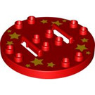 Duplo Rouge Rond assiette 6 x 6 avec fig.Main,no. (62666 / 62969)