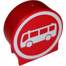 Duplo Rot Rund Sign mit Bus mit runden Seiten (41970 / 64934)