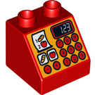 Duplo Red Slope 2 x 2 x 1.5 (45°) with Cash Register (6474 / 15966)