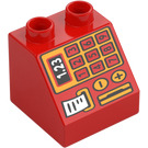 Duplo Punainen Luiska 2 x 2 x 1.5 (45°) jossa Cash Register (6474 / 37388)