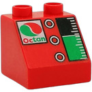 Duplo Red Slope 2 x 2 x 1.5 (45°) with Octan Fuel (6474)