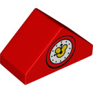 Duplo Red Slope 2 x 4 (45°) with Clock and Mickey Mouse Motif (29303 / 52333)