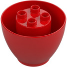 Duplo Red Sphere 4 x 4 x 2 1/2 Inverted with Knobs (1962)