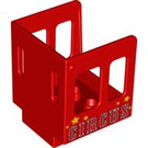 Duplo Red Steam Engine Cabin with CIRCUS Text and Yellow Stars (Older, Larger) (4544 / 62981)